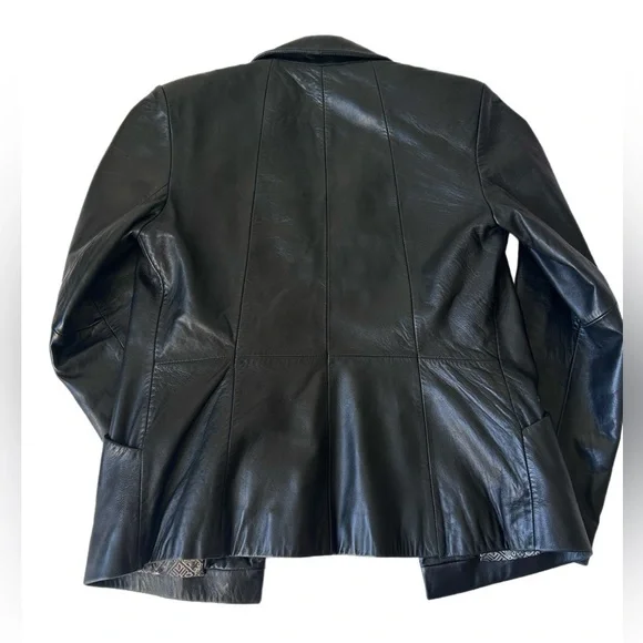 Kenneth Cole Black Leather Jacket New York women’s - Picture 4 of 10